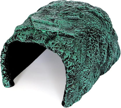 Reptile and Amphibians Rock Hide Cave - Climbing and Hiding Spots, Terrarium & Aquarium Decor, Perfect for Bearded Dragons,Lizards,Snakes,Turtles,Geckos,Frogs,Small Animals - Large Size