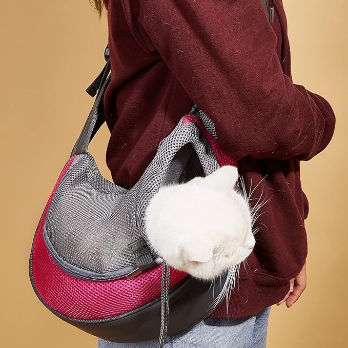 SOFTIER Pet Dog Sling Carrier Breathable Mesh Travel Safe Sling Bag Carrier for Dogs Cats