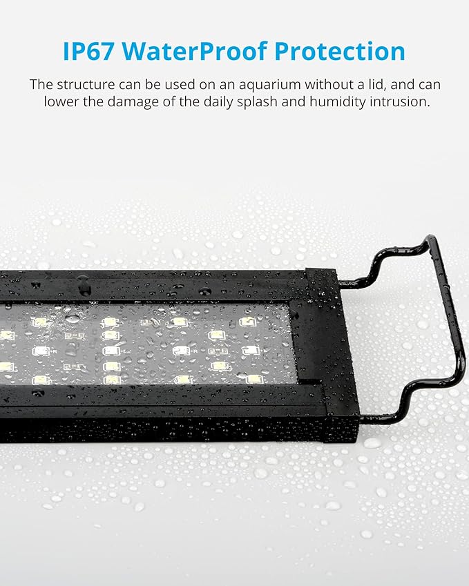 NICREW SkyLED Plus Aquarium Plant Light, Freshwater Fish Tank Light with Ramp Up and Dim Down, Spectrum Adjustable and Lighting Schedule Programmable with Controller, 48-60 Inches, 45 Watts