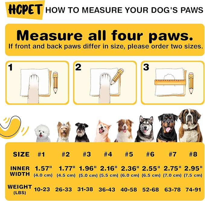 Hcpet Dog Shoes, Dog Boots for Small Dogs, Waterproof Medium Dog Booties Paw Protector for Summer Hot Pavement, Winter Snowy Day, Outdoor Walking, Indoor Hardfloors Anti Slip Sole Orange Size 5