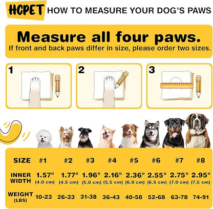 Hcpet Dog Shoes, Dog Boots for Small Dogs, Waterproof Medium Dog Booties Paw Protector for Summer Hot Pavement, Winter Snowy Day, Outdoor Walking, Indoor Hardfloors Anti Slip Sole Black Size 2