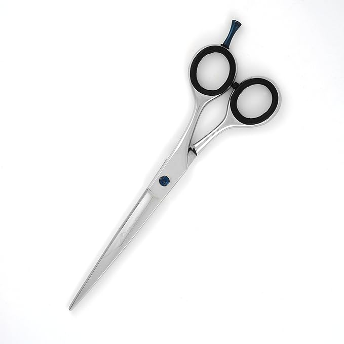 6.5" Professional Pet Grooming Scissors with Blue Screw Bright Polish Finish