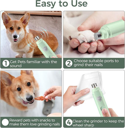 VIWIK Dog Nail Grinder, 2-Speed Rechargeable Dog Nail Trimmers for Large Medium & Small Dogs, Upgrade Professional Electric Pet Paws Grooming, Quiet Puppy Grooming Tool, for Dogs Cats
