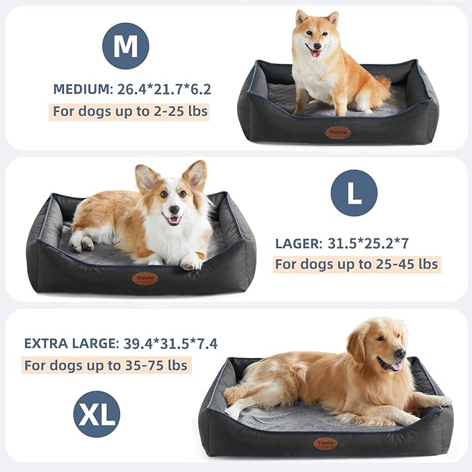 Orthopedic Dog Beds for Medium Large Dogs, Durable Egg Crate Foam Sofa Dog Bed wit Washable Removable Cover,Waterproof Lining and Nonskid Bottom,Pet Bed for Small Dogs