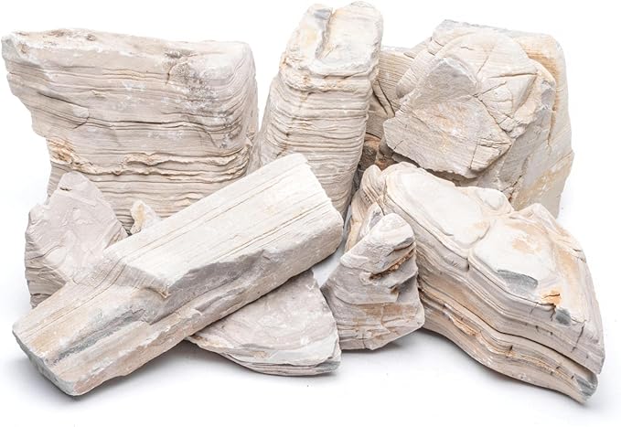 SubstrateSource Natural Stone for Aquarium, Terrarium, Paludarium, Reptile Enclosures - Set of Decorative Rocks for Landcapes, Aquascaping, Fish Tank Decor (Gobi Desert Stone, 20 Pounds, 2-8)