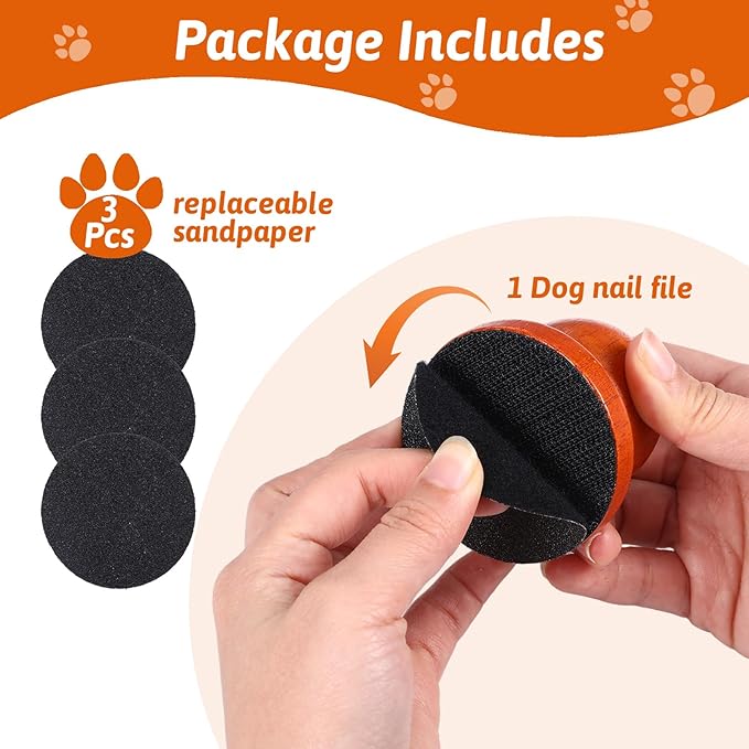 Dog Nail Scratch Board for Dogs, Dog Nail File Board, Dog Scratch Pad for Nails, Handhold Nail File for Dogs, Cat Nail File,Dog Nail Board for Dogs,Pet Nail File with 3 Pcs Replaceable Sandpaper(Wood)