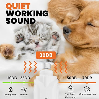 Pet Nail Grinder for Dogs,6-Speed Rechargeable Dog Nail Trimmers and Professional Clippers,Paws Grooming Kit for Medium Large Dogs Cats - White