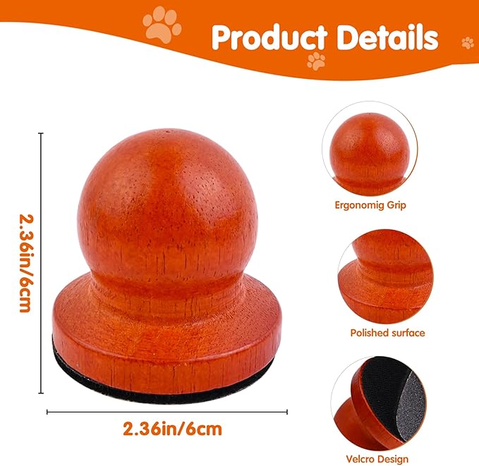 Dog Nail File Dog Scratch Board for Nails Wooden Handicraft Cat Dog Nail Scratch Pad with 4 Pcs Replaceable Sandpaper Dog Trainning Accessories Stress Free Nail Filing for Dogs(Caramel)