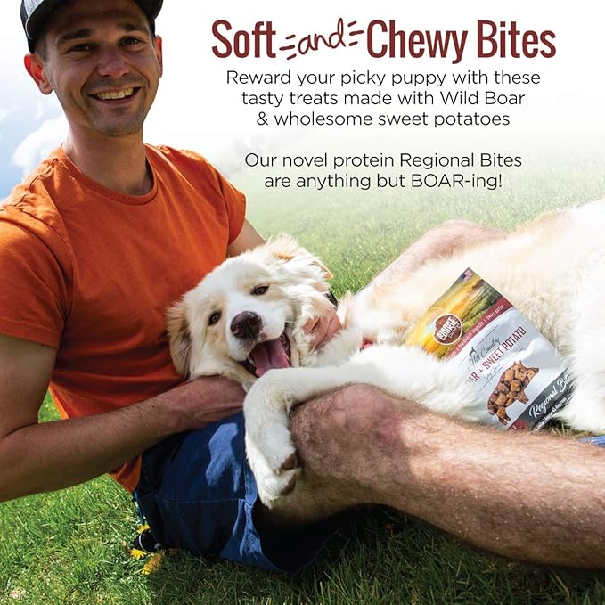 Smart Cookie All Natural Dog Treats - Wild Boar & Sweet Potato - Training Treats for Dogs with Allergies, Sensitive Stomachs - Soft Dog Treats, Chewy, Grain Free, Human-Grade, Made in USA - 5oz Bag