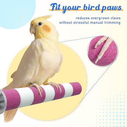 Bird Perches for Cage Bird Cage Accessories Toys Parrot Sand Paw Grinding Stick for Budgies Lovebirds Cockatiels Conures Quakers Small to Medium Birds