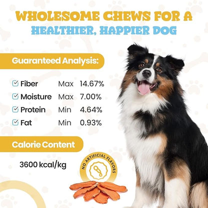 Dehydrated Sweet Potato Dog Treats - 1lb All-Natural, High Protein, Low Fat - Slow Roasted Oven Baked A Healthy Rawhide Alternative Dog Chews - Training & Treats