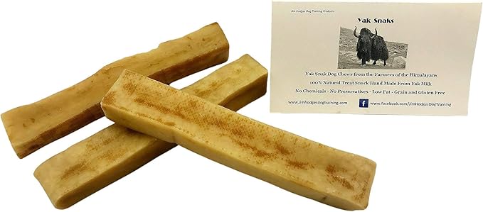 Yak Snak Dog Chews - All Natural Hard Cheese Himalayan Dog Treats - Long Lasting Dog Chews, Made from Yak Milk, Small, Medium. Large & Extra Large Sizes (Large 3-Pack)