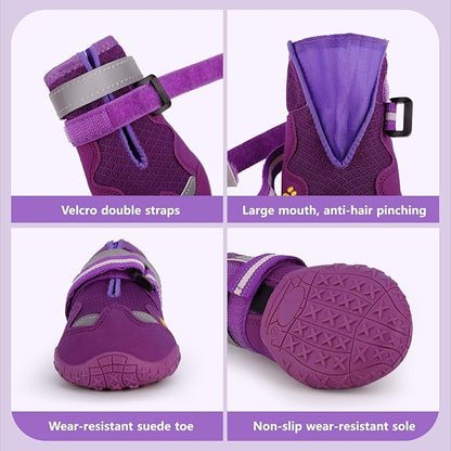 Dog Shoes for Large Medium Small Dog, Mesh Breathable Dog Shoes for Hot Pavement, Anti-Slip Dogs Boots Paw Protectors with Reflective for Outdoor Walking Indoor Hardfloors (Size 5)