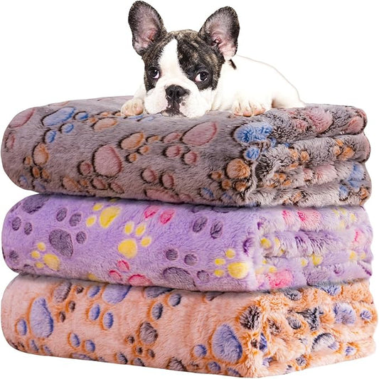 Dog Blankets for Dogs, Large Blanket Medium Blanket Dog Cat Soft Fuzzy Blankets Washable,Comfort Flannel,Fuzzy Soft Blankets for Dogs,Pet Blanket,Reversible Cow Print,41 x 31 inchï¼_ark Blue