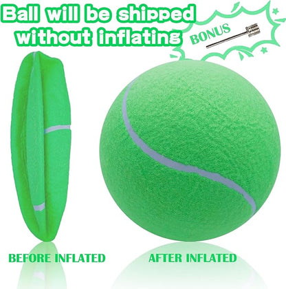 Large Dog Tennis Ball,9.5" Giant Doy Sport Ball Toy,Pet Birthday Present Interactive Dog Toys for Small Medium Large Dog (Green)