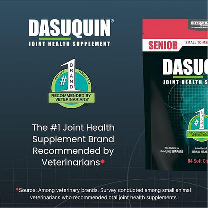 Nutramax Dasuquin Joint Health Supplement for Small to Medium Senior Dogs – for Immune Support, Skin & Coat Health, and Brain Health, 84 Soft Chews