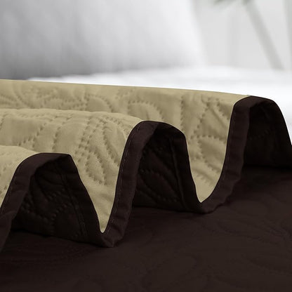 Easy-Going Waterproof Dog Bed Cover Reversible Leak Proof Pet Blanket Replacement Mat for Furniture Washable Couch Cover Sofa Cover for Dogs Cat(40x50 Inch, Chocolate/Beige)