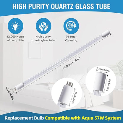 AIRBABY 57 Watt Replacement Üν Lamp for Aqua Classic Device, A20057 Üν Replacement Bulb 100% Compatible with Aqua 57W System, T5F Base (1 Pack)