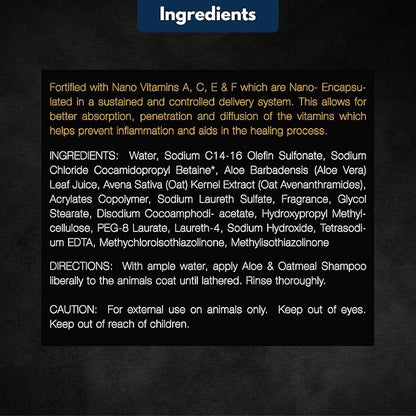 E3 Oatmeal Shampoo for Dogs and Cats - Hypollergenic - Aloe & Oatmeal Itchy Skin Relief - Dog Shampoo for Allergies & Itching - Oatmeal & Aloe, Soothes Sensitive Skin - Shampoo de Avena para Perros