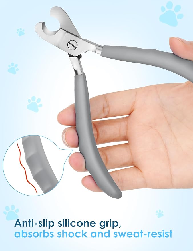 Heavy Duty Dog Nail Clippers -_uts Thick Nails Like Butter__pgraded Large Opening Professional Toenail Trimmer Razor Sharp Blade for Medium to Giant Breed (Gray)