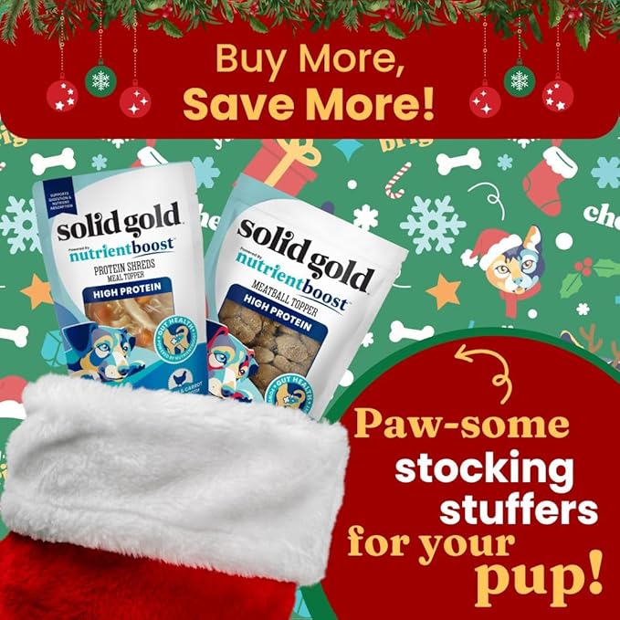Solid Gold Dog Food Topper - 12 Pack Protein Shreds Wet Dog Food Topper w/Chicken & Carrots - High Protein Meal Toppers for Dogs to Support Muscle Growth and Overall Immunity