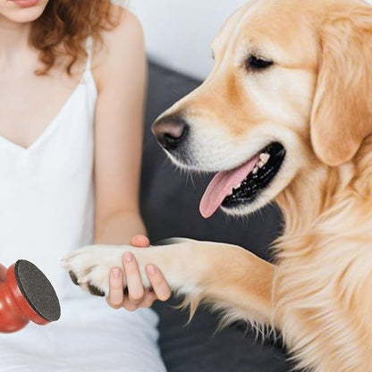 Dog Nail File Board with 3PCS Replaceable Sandpaper, Wooden Dog Nail Scratch Board Pad, Puppy Stress-Free Training Claw Care Emery Pad Treat Box Trimmers Accessories(Brown)