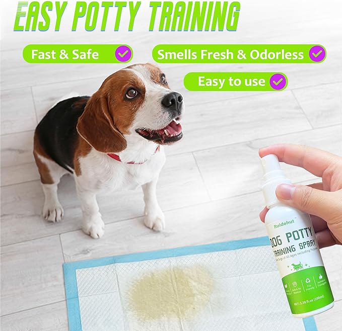 Dog Potty Training Spray & Dog Deodorant Spray, Assisted Puppy Potty Trainingï¼_liminate Dog Urine Odor, (3.38 Fl Oz Spray Set)