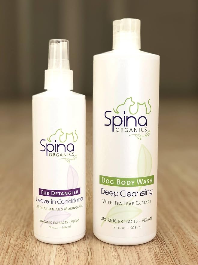 All-Natural Dog Leave-in Conditioner DETANGLER Spray, with Aloe Vera and Rich in Omegas, Leave-in Moisturizing to Detangle Pet's Coat - 9 Fl Oz Made in USA