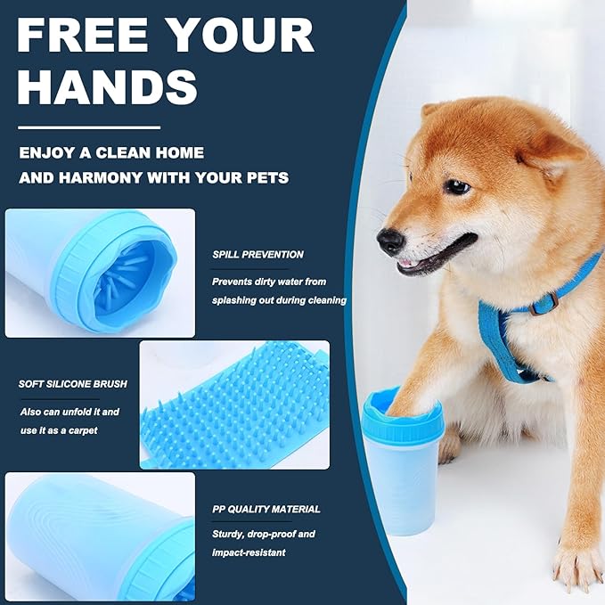 Dog Nail Trimmers Kit for Indoor Cats and Dogs, Pet Paw Cleaner with Bath Brush, Pet Nail Clipper with Sharp Blade and Precise Cutting Size, Pet Nail File to Refine the Nails After Cutting