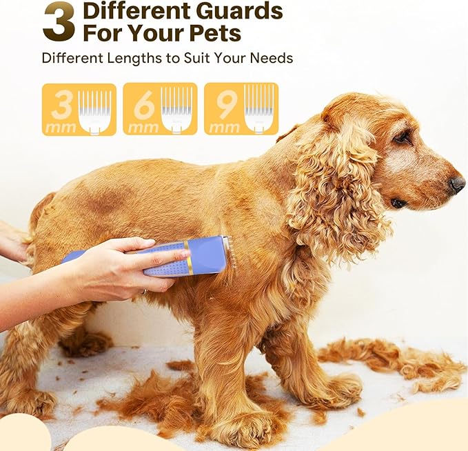 Small Dog Grooming Kit, 4 in 1 Electric Cordless Dog Paw Trimmer with Nail Grinder, Low Noise Dogs Nail Trimmers, IPX7 Waterproof Small Dogs Grooming Clippers for Paws, Ears, Face, Hip Hairl