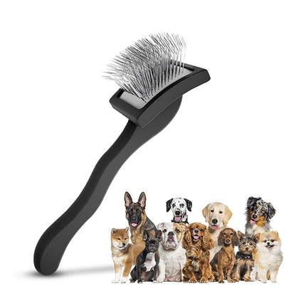 PawsltlveShine Dog Slicker Brush - Grooming Brush for Poodles, Golden Doodle, Labradoodles - Long Hair Dog Brush - Grooming, Dematting, Deshedding - Black, Large