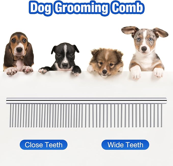 3 in 1 Dog Grooming Scissors Kit with Safety Round Tips, Professional Dog Grooming Scissors, 4CR Stainless Steel Pet Grooming Shears for Dog, Cat,Sharp and Sturdy