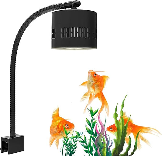 Lominie LED Aquarium Light, Dimmer Remote Control 0-100% Brightness 80W Planted Fish Tank Light Clamp Clip Lamp for Freshwater Refugium Algae Fish Tank with Gooseneck