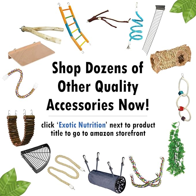 34 Inch Flex Rope (Large) - Bendable Fun Climbing Perch Cage Accessory Toy - Sugar Gliders, Squirrels, Degus, Marmosets, Monkeys, Parrots, Birds, Rats & Other Small Animals