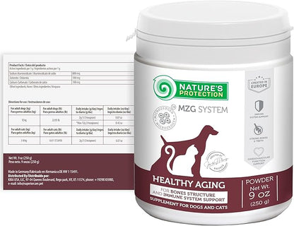 Nature's Protection Hip and Joint Supplement for Dogs - Senior Dog Mineral Supplement Powder for Bone Strength, Energy Boost, and Gut Health for Dogs & Cats of All Breeds, 9 Oz