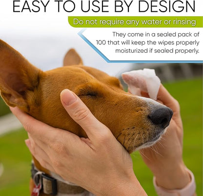 MAGICARE Pet Wipes  100 pcs Dog Wipes  8x8 Inch Unscented Dog Paw Cleaner Wipes for Body, Ears, Face, and Skin  Ultra Thick and Soft with Hypoallergenic Formula  Ideal Pet Wipes for Dogs & Cats