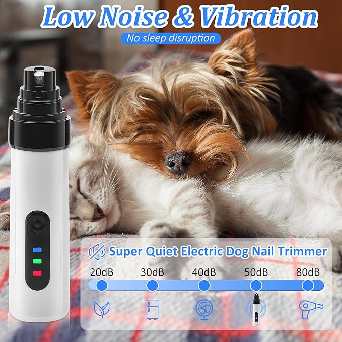 Heusom Silent Groom Pro Nail Grinder,2025 Upgraded Dog Nail Trimmer,Rechargeable USB Charging Pet Nail Grinder for Dog Nail Grinders,Pet Paws Grooming Smoothing Tool