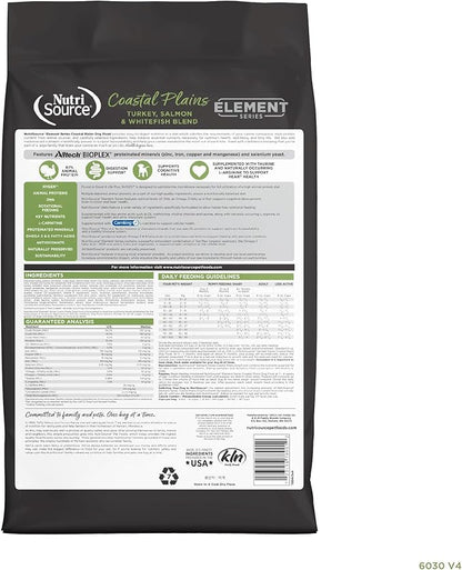 NutriSource Element Series Coastal Plains Dry Dog Food, Turkey, Salmon, and Whitefish, 12LB
