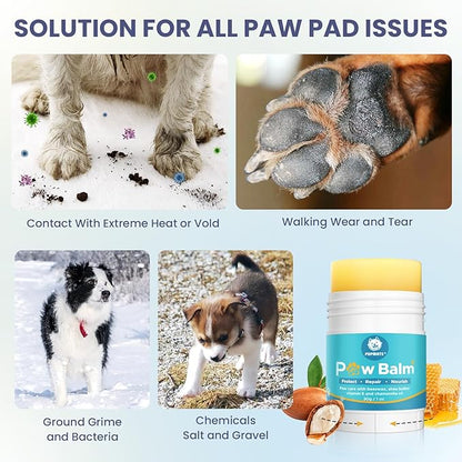 Dog Paw Care Kit | No-Rinse Paw Cleaner & Soothing Paw Balm | Gentle and Safe | Removes Tangles & Knots with Dog Grooming Comb | Paw Care Solution for Dogs and Cats