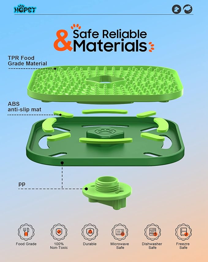 HOPET Licking Mat for Dogs, Dog Crate Lick Mats Slow Feeder,Dog Cage Training Tools Pet Licking Mat Slow Feeder for Peanut Butter Dog Kennel Therapy Dog Lick Pads for Boredom Anxiety (2pcs)