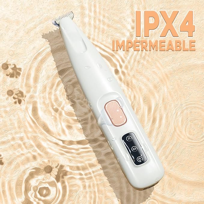 Dog Trimmer, Saffory Paw Trimmer, Saffory Electric Dog Trimmer for Paws, Pet Paws Trimmer with Led Light, Rechargeable Low Noise Pet Trimmer Hair Clipper-1set White with Oil(1)