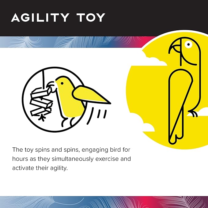 Featherland Paradise Bird Cage Toy, Bird Toys for Parrots, Parakeets, Small and Medium Birds