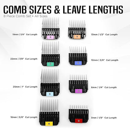 A5 Clipper Stainless Steel Comb Set  Grooming Guide Combs for Dogs, Cats & Horses  Fits Detachable Blades #10, #15, #30  Not Compatible with 5-in-1 Clippers