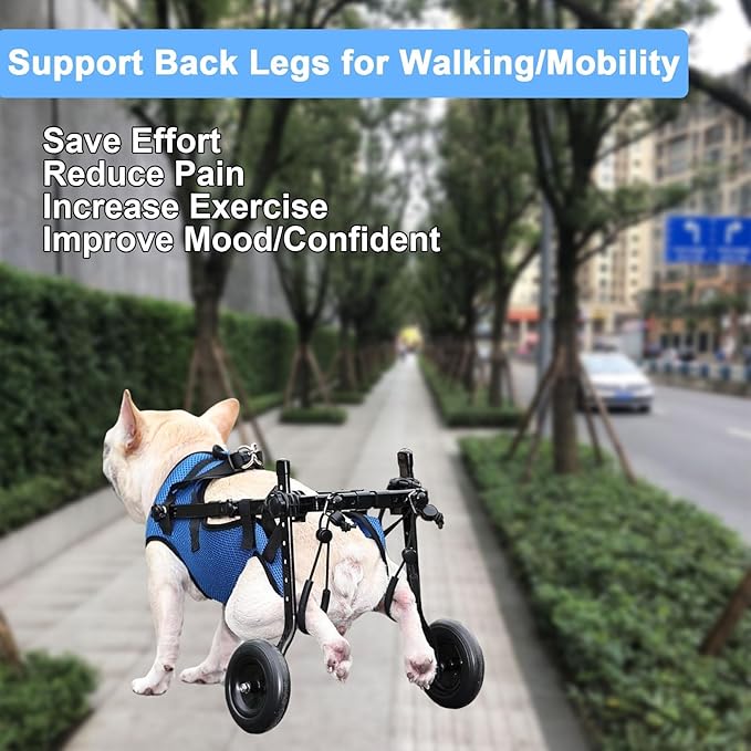 Dog Wheelchair for Back Legs, Dog Wheelchair Cart, Doggy/cat Wheelchair with Disabled Hind Legs Walking, Mobility Aids for Small Pets Hind Limbs, Dog Carts with Wheels, Light Weight