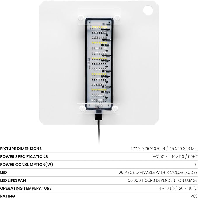 Ultum Nature Systems Refugium Light - Small Customizable Submersible Aquarium LED Lamp w/Inline Timer, Full Spectrum Grow for Chaeto Macro Algae Saltwater Reef Tanks - Magnetized