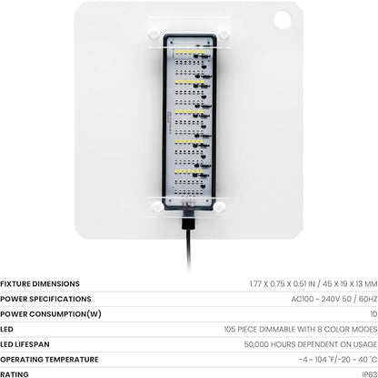 Ultum Nature Systems Refugium Light - Small Customizable Submersible Aquarium LED Lamp w/Inline Timer, Full Spectrum Grow for Chaeto Macro Algae Saltwater Reef Tanks - Magnetized