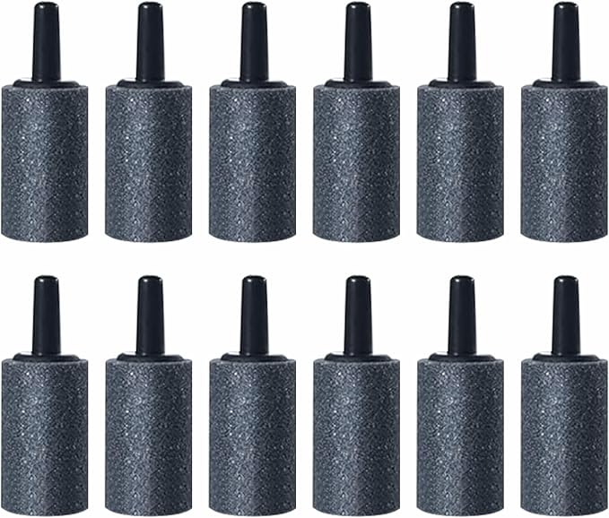 12 Pack 0.99 Inch Aquarium Air Stones, Long Lasting Aerator Oxygen Diffuser Aquarium Bubble Stone, Air Pump Accessories for Aquariums, Fish Tanks, Hydroponics, Ponds