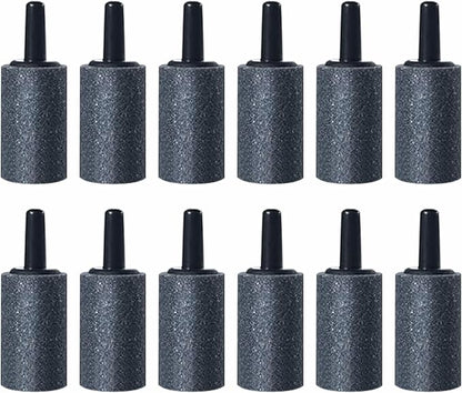12 Pack 0.99 Inch Aquarium Air Stones, Long Lasting Aerator Oxygen Diffuser Aquarium Bubble Stone, Air Pump Accessories for Aquariums, Fish Tanks, Hydroponics, Ponds