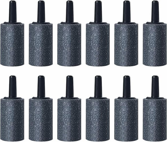 12 Pack 0.99 Inch Aquarium Air Stones, Long Lasting Aerator Oxygen Diffuser Aquarium Bubble Stone, Air Pump Accessories for Aquariums, Fish Tanks, Hydroponics, Ponds