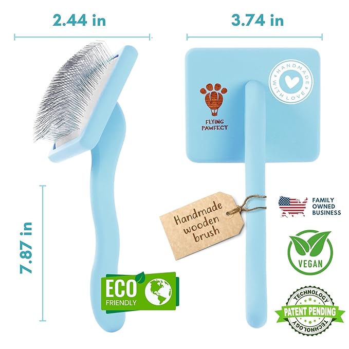 Dog Slicker Brush for Grooming Pet Hair - Best For Poodle & Golden Doodle - Long Haired Brush For Dogs - Goldendoodle Long Pins Tool For Dematting- Ideal Gift for Pet Groomers